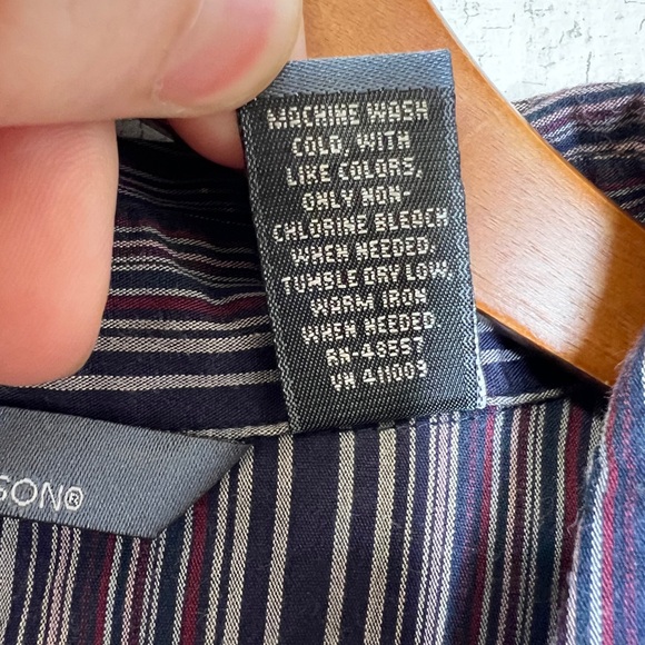 Hillard & Hanson Women's Striped Button Front Top Grey Red Size Large - Picture 5 of 11